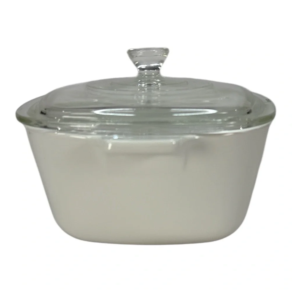 Vtg Corning Ware Blue Cornflower P-1 3/4-B 1.75 QT Square Casserole w/ 2 Lids